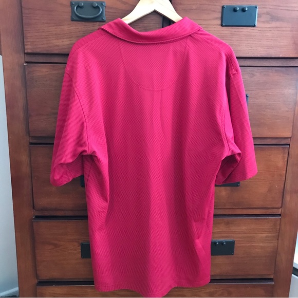 Mens Size XL Pebble Beach Performance Dark Cherry Check Texture Golf Shirt - Picture 3 of 8